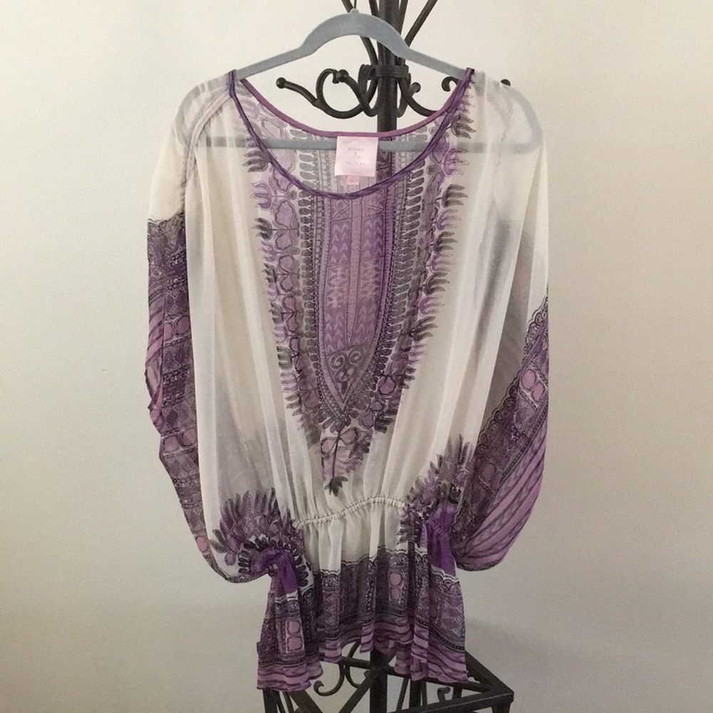 Chiffon sheer peplum top size S